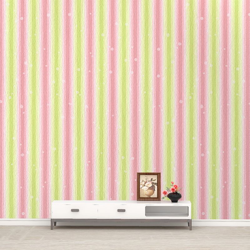 Illustration Stain Resistant Mural Wallpaper Stripe Sleeping Room Wall Mural