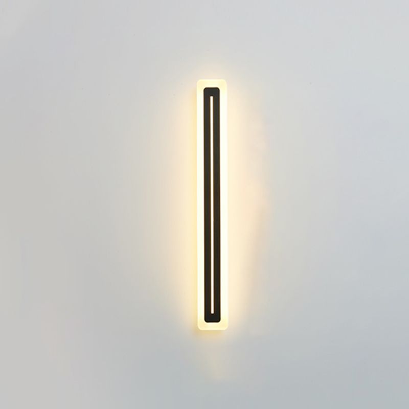 Lineare Metallwandlicht moderner Stil 1 Lichtwandmontierte Beleuchtung in Schwarz