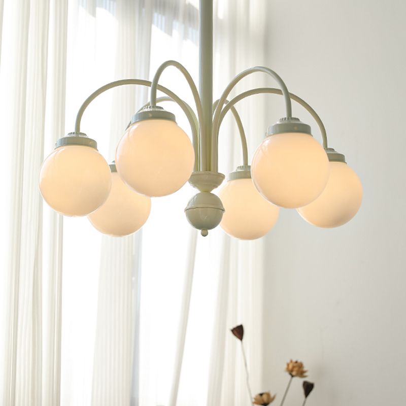 Luci a soffitto a sospensione di crema nordica Global Glass Cionsent lampadario per soggiorno