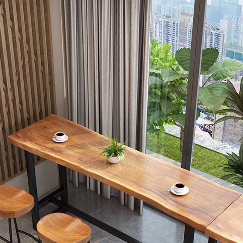 Modern Metal Base Bar Table Rectangle Bar Table with Black Base