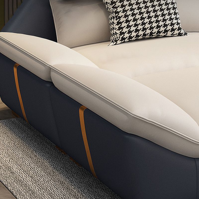 Faux Leather Contemporary Beige Sofa/Sectional for Living Room