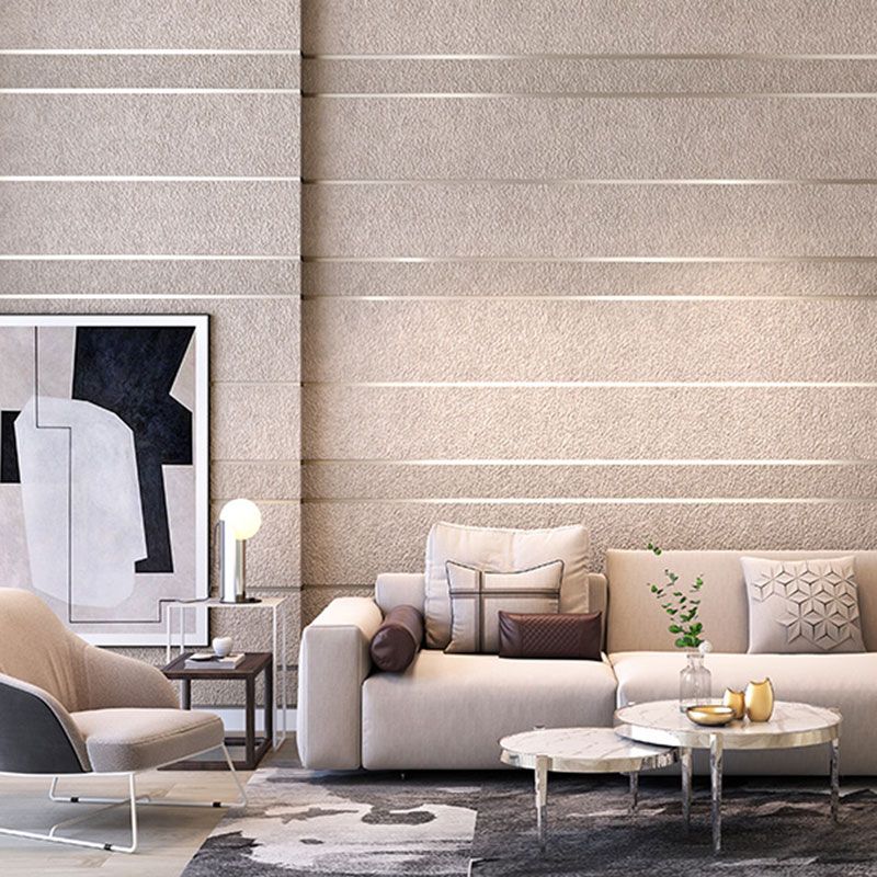 Horizontal Stripe Wall Art in Pastel Color Non-Woven Fabric Wallpaper for Home Decor, 33' x 20.5"