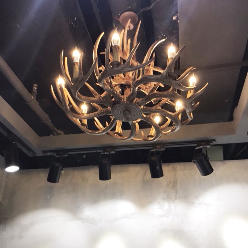 Resin Candle Shape Hanging Ceiling Light American Style Multi Lights Hanging Light