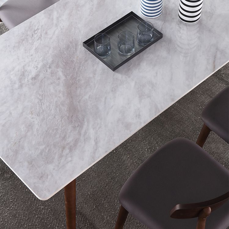 Minimalist Traditional Height Sintered Stone Dining Table Rectangle Dining Set For Home