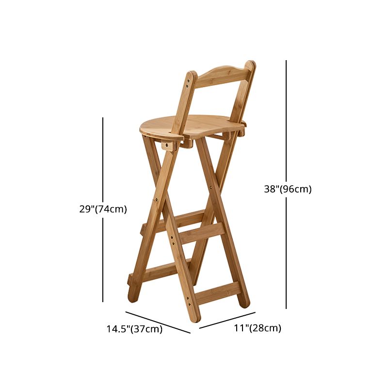 Nordic Style Armless Wood Barstools Folding Counter Stools for Living Room