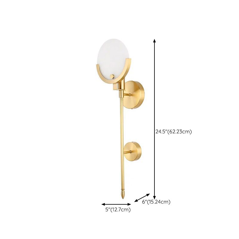 Single Golden Modern Wall Mounted Sconce Shaded Wall Light for Foyer