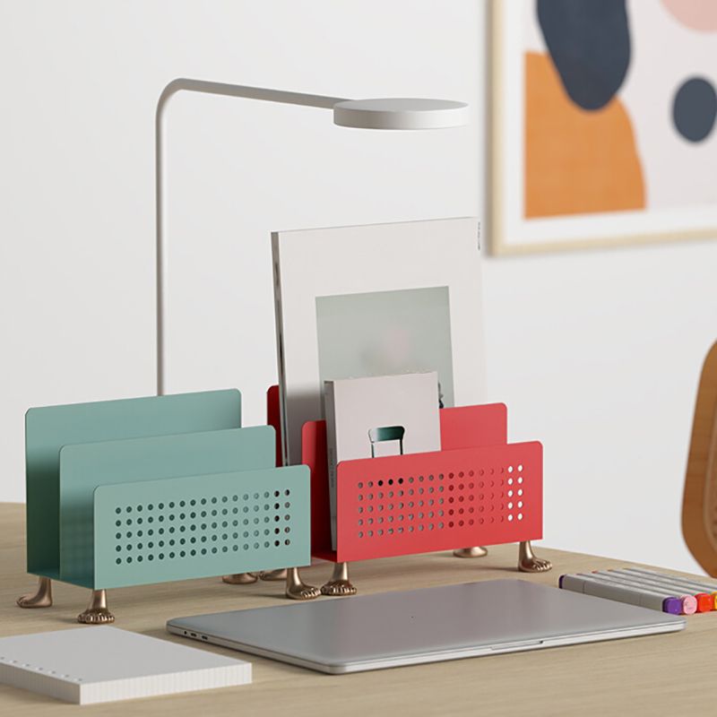 Metal Closed Back Bookshelf Contemporary Standard Bookcase with Shelves