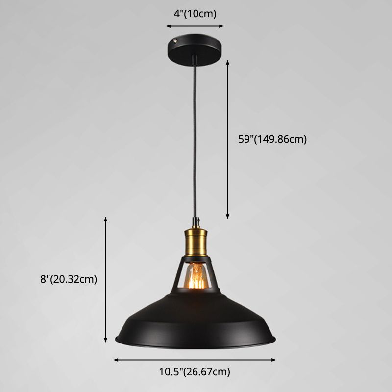 Shaded Restaurant Pendant Lighting Fixture Industrial Style Metal Hanging Light Kit