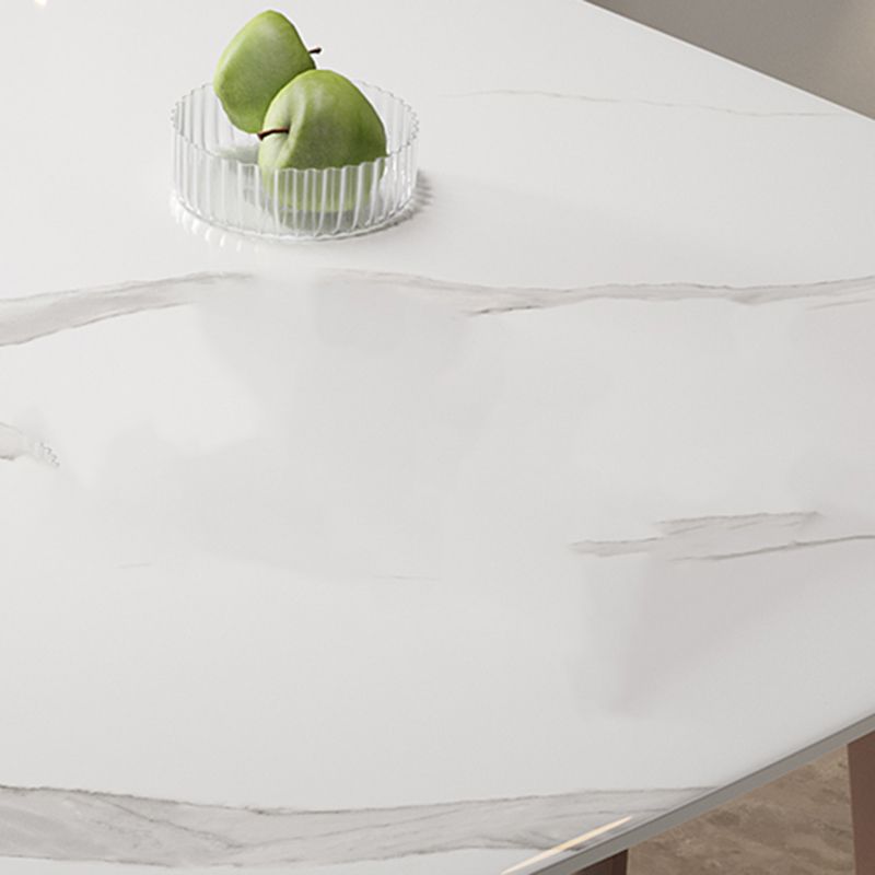 Modern Sintered Stone Dining Table Rectangle Table with 4 Legs for Home
