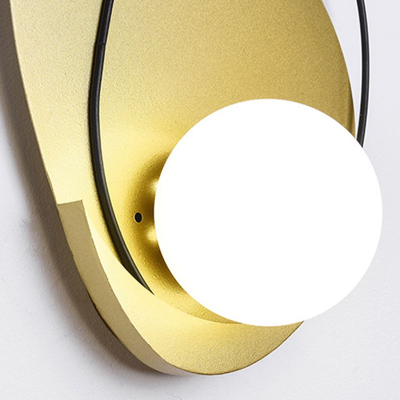 Modern Style Ball Shade Wall Sconce Metal 1 Light Sconces for Bedroom