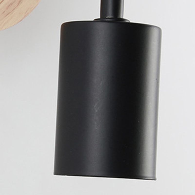 Single White/Black Modernism Wall Mounted Sconce Wooden Wall Light