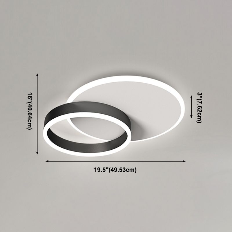 Lámpara LED negra de montaje empotrado, luz de techo de estilo moderno para sala de estar y dormitorio