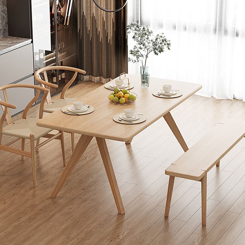 Modern 1/4/5 Pieces Dining Set Rectangle Pine Wood Dining Table for Kitchen