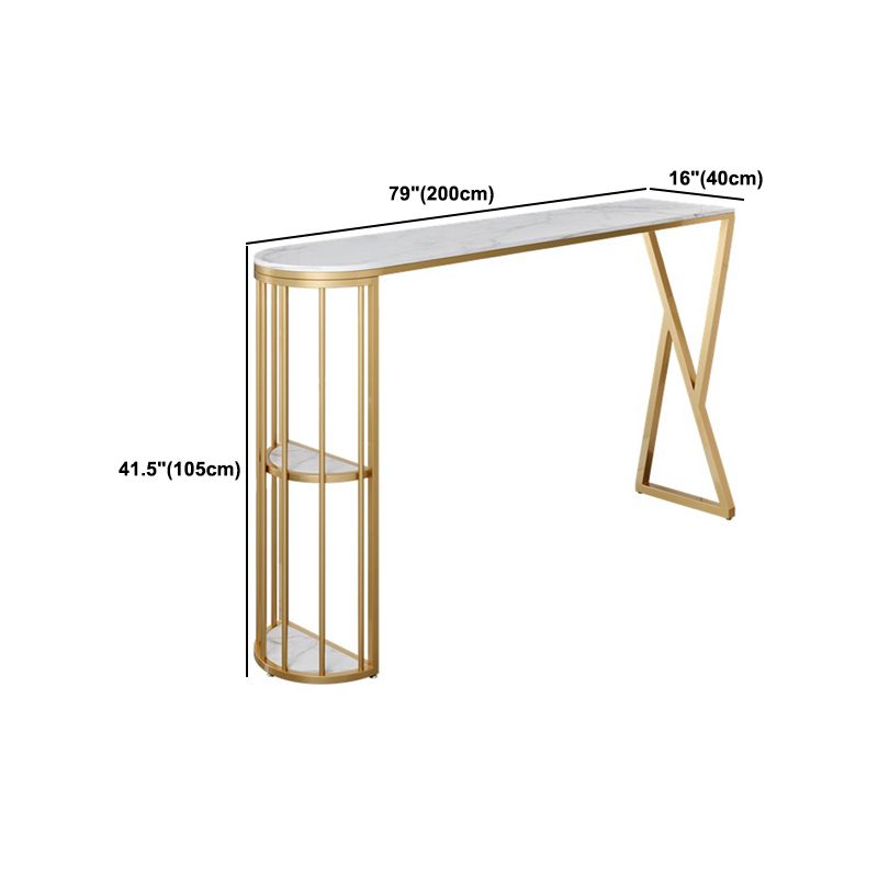 Traditional Luxury Bar Table Set 1/3 Pieces Counter Set with Gold Base