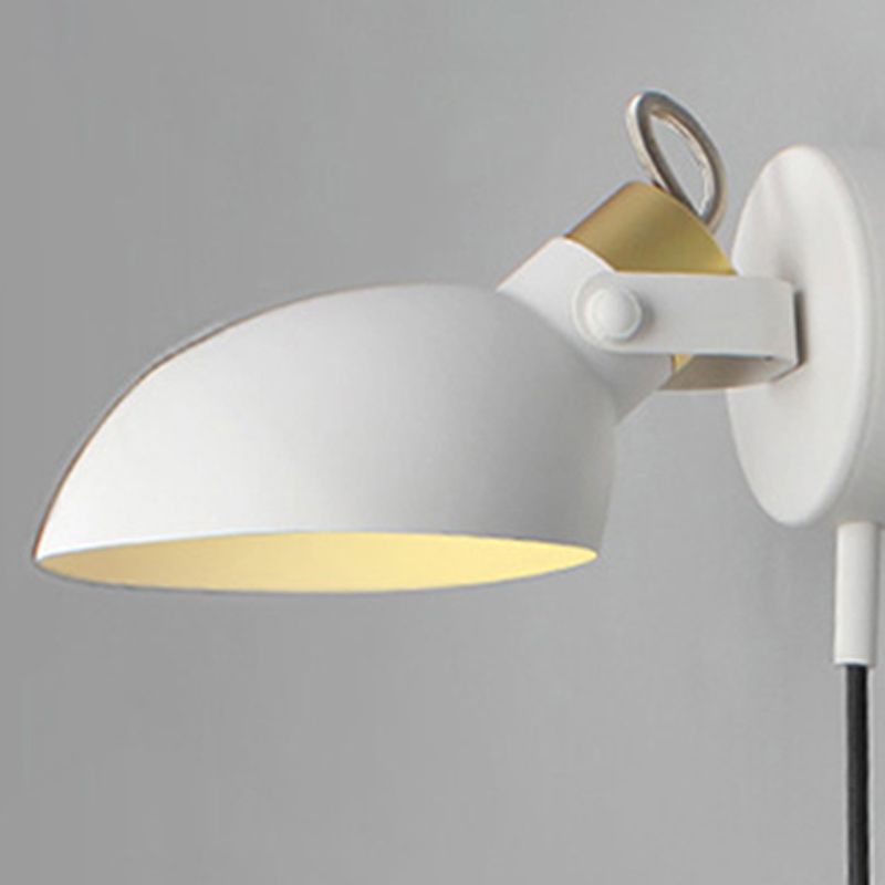 Luz de metal nórdica luz de pared de macarrón de luz simple con interruptor para dormitorio