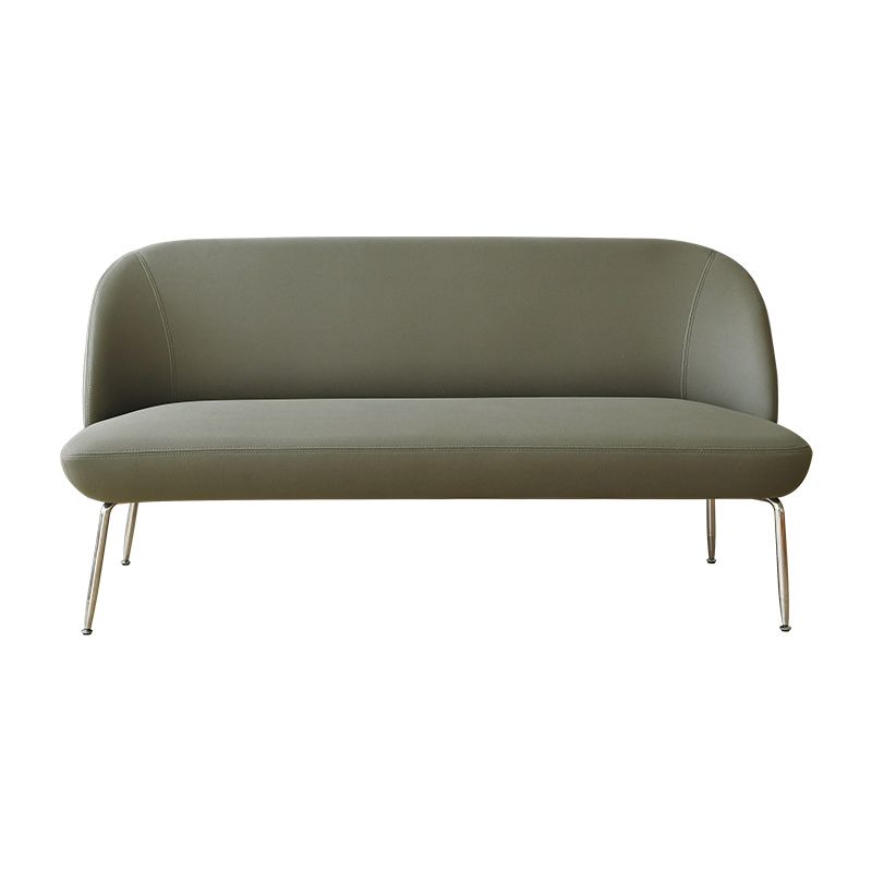 Modern 2/3-seater Settee Faux Leather Stain Resistant Sofa with Metal Legs