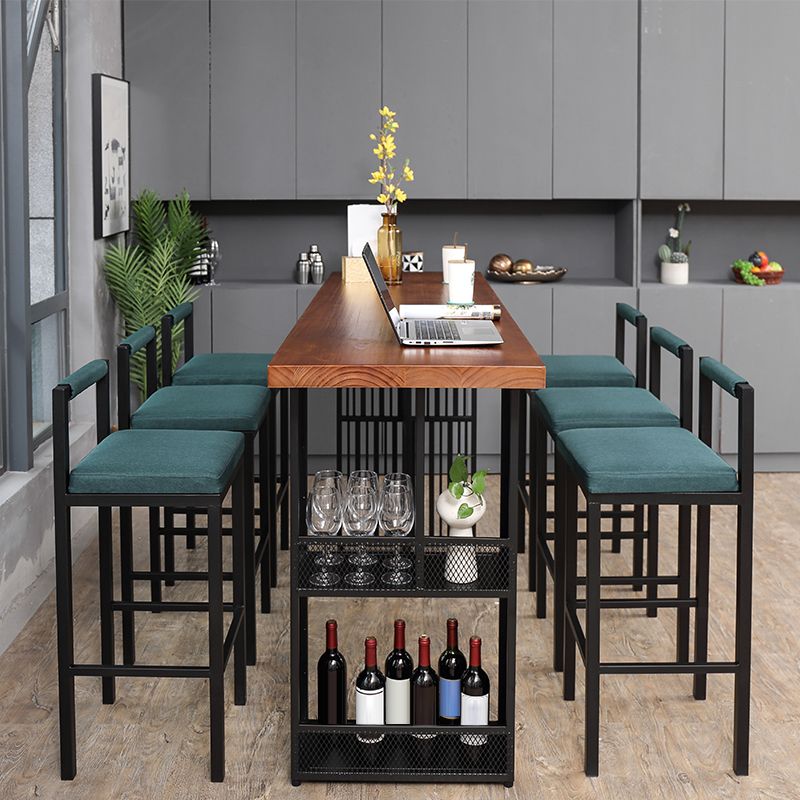 Industrial Style Bar Table Solid Wood Rectangle Bar Dining Table