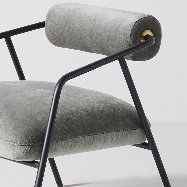 Open Back Arm Chair Industrial Style Metal Kitchen Dining Chair