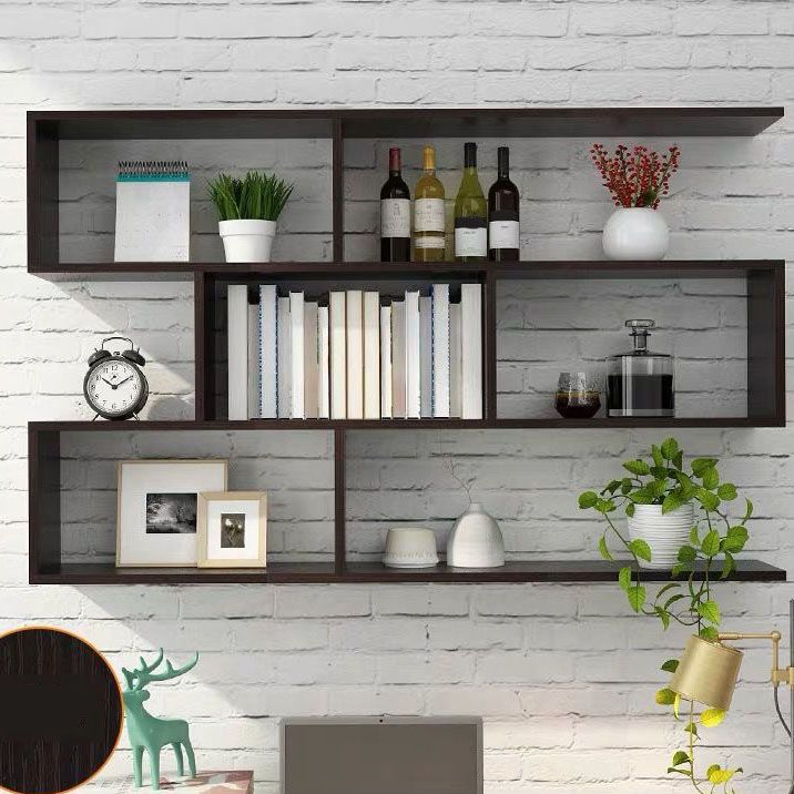 Modern and Contemporary Shelf Bookcase Wall Mounted Wooden Book Shelf for Office