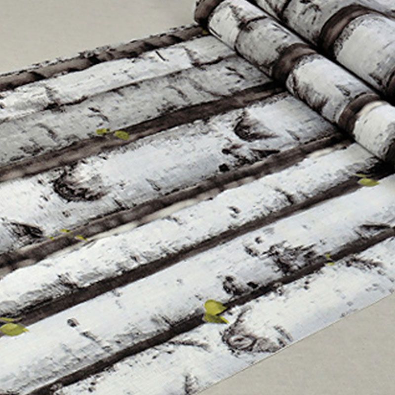 Stain-Resistant Log Cabin Wallpaper Plaster Retro Wall Art for Accent Wall, 20.5-inch x 33-foot