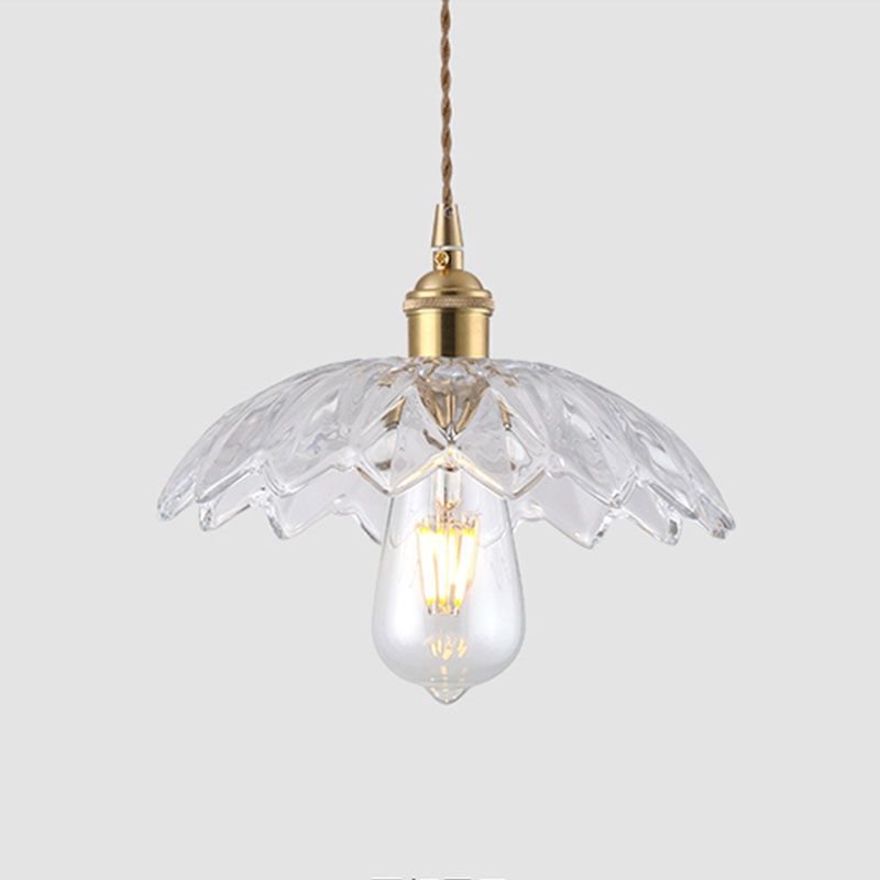 One Head Modern Clear Glass Pendant Light Bedroom Living Room Dining Room Pendant