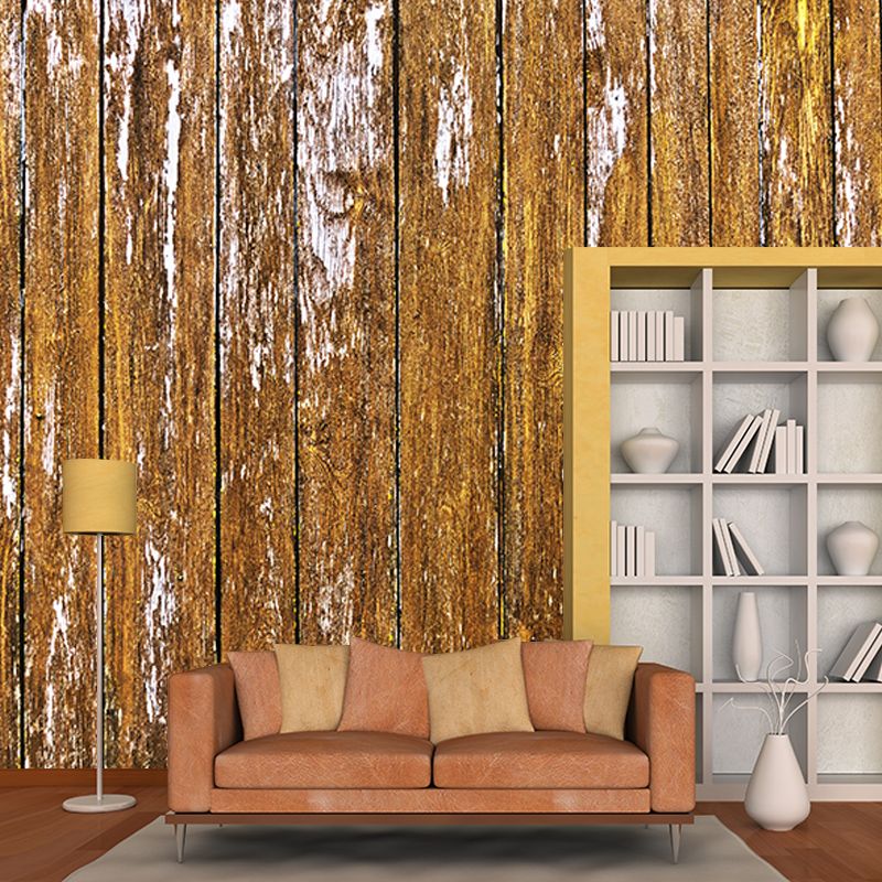 Customized Wood Texture Wall Mural Industrial Style Mildew Resistant for Bathroom