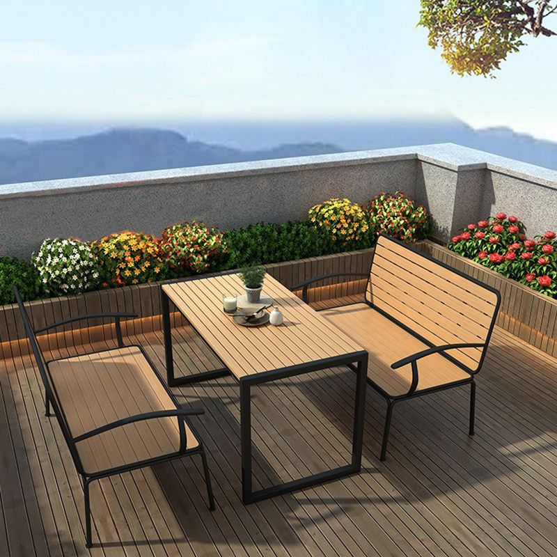 Modern Style 1/3 Pieces Rectangular Picnic Table Manufactured Wood Dining Picnic Table Set