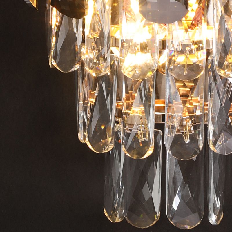 Geometric Shade 3-Lights Wall Sconce Modern Style Crystal Wall Mount Light Fixture