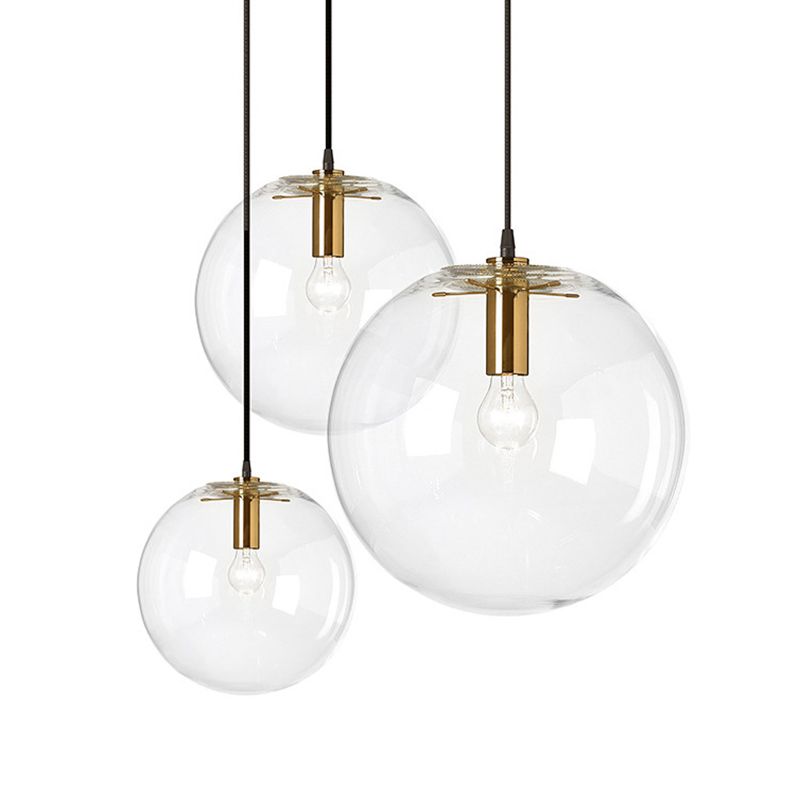 Minimalist Style Globe Ceiling Pendant Light Glass Dinning Room Hanging Pendant Light