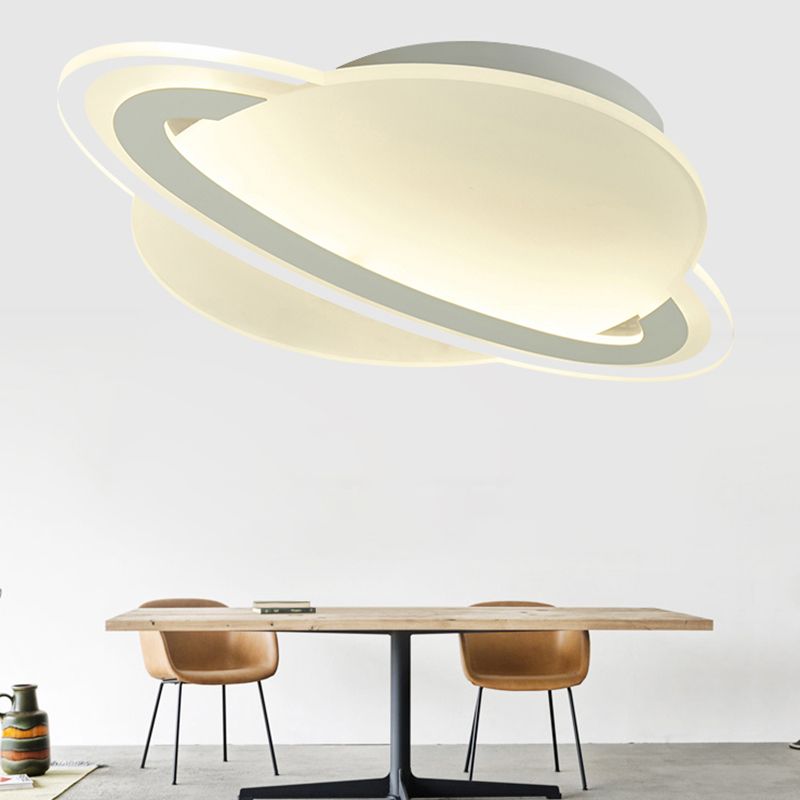 Kinder Planeten Flush Mount Acryl Schlafzimmer LED Decke montiert Licht in Weiß