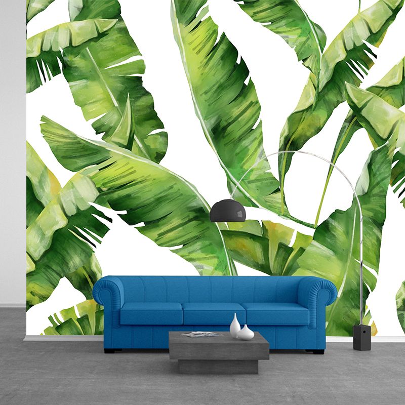 Customized Tropical Leaves Wall Mural Indoor Decoration Mural for Sitting Room
