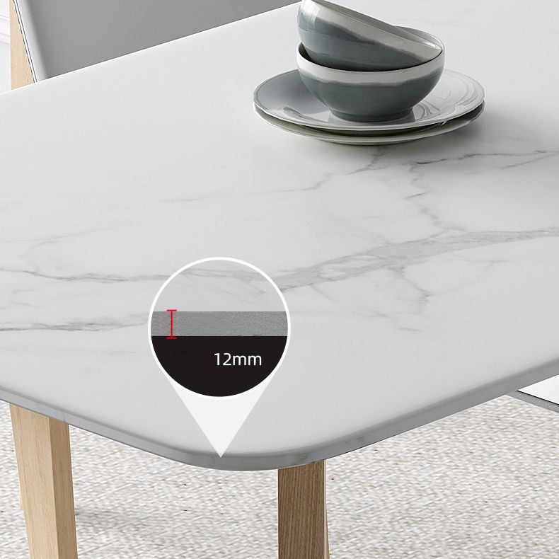 Modern Sintered Stone Top Dining Set Rectangle 1/2/5/6/7 Pieces Dining Table with Chairs