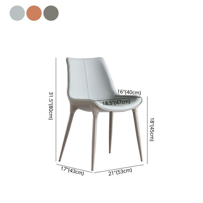Silla de comedor de metal contemporáneo, sillas de comedor de cuero para uso doméstico