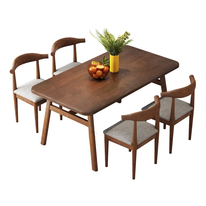 Modern Style Solid Wood Top Dining Furniture Set with Rectangle Shape Dining Table Furniture