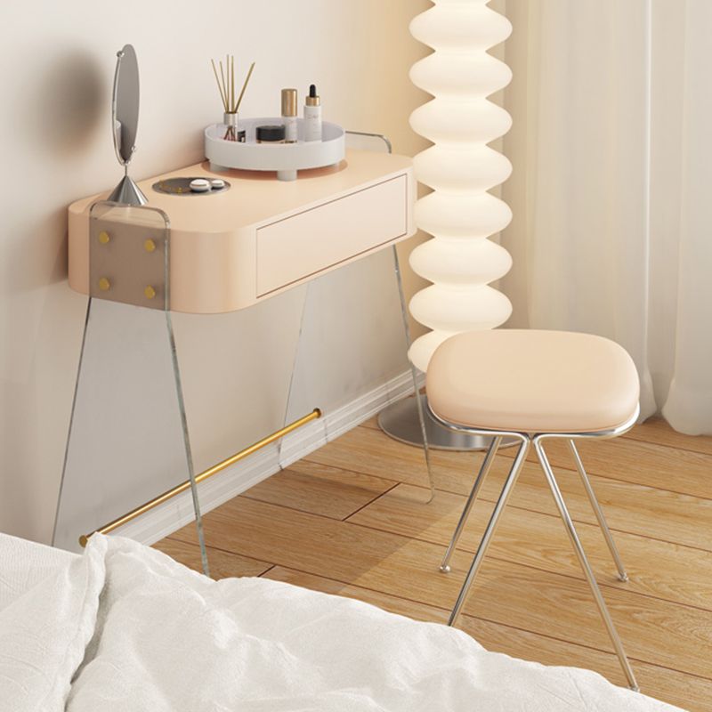 Contemporary Vanity 1 Storage Drawer Dressing Table with Acrylic Legs