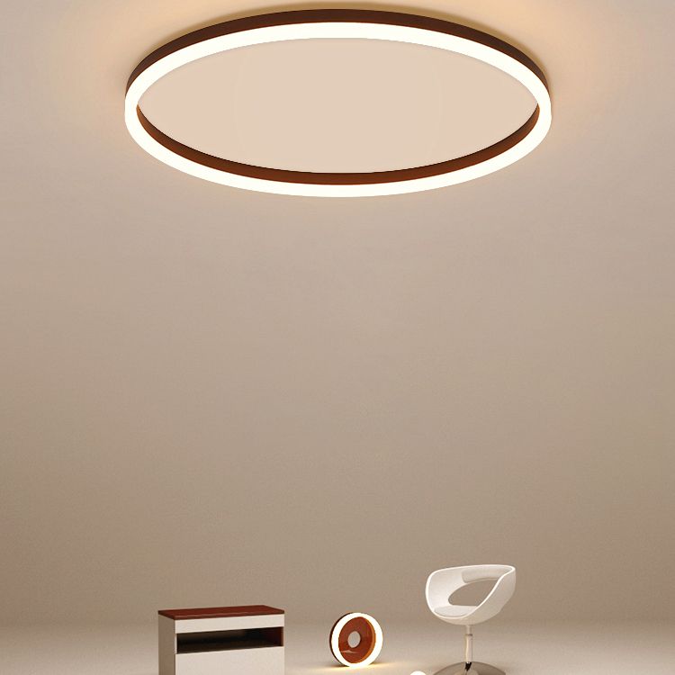 Aluminum LED Ceiling Light Round Black Modern Flush Mount Lamp for Living Room