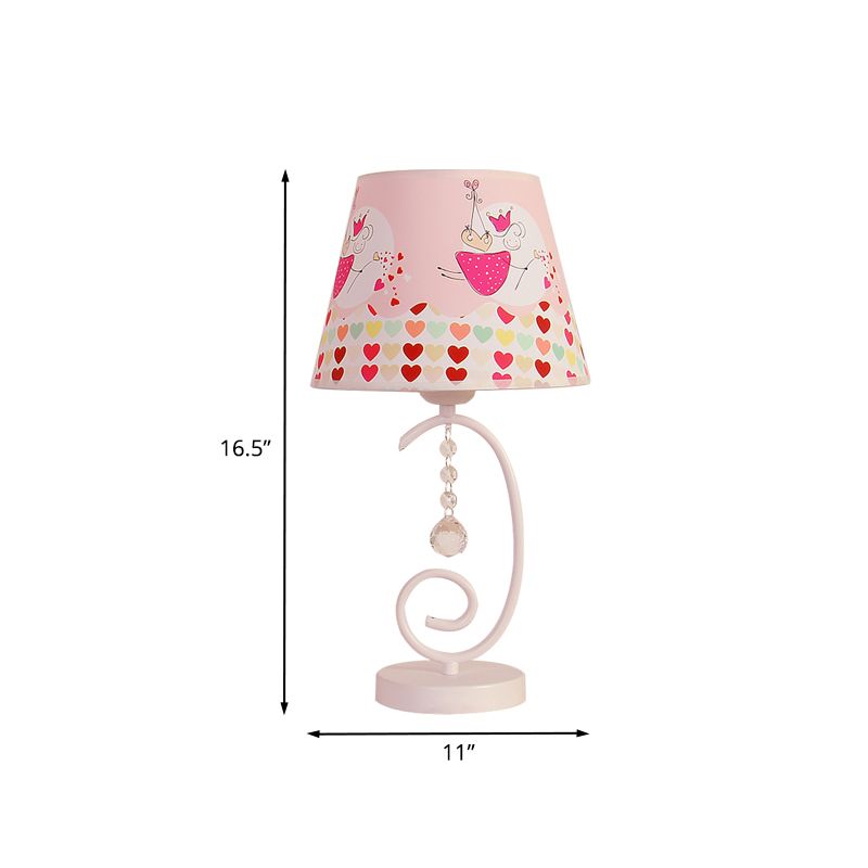 Vat slaapkamer tafel lichte stof 1 bol cartoon nachtlamp in wit met kristallen druppel en schapen/liefdevol hart/olifantenpatroon