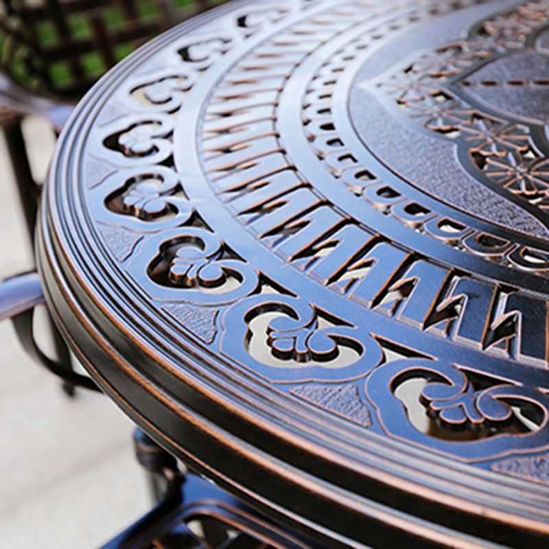 Modern Waterproof Geometric Courtyard Table Aluminum Frame Outdoor Table