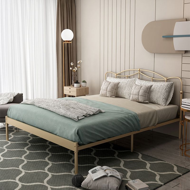 Slat Bed Adjustable Height with Open-Frame Camelback Headboard