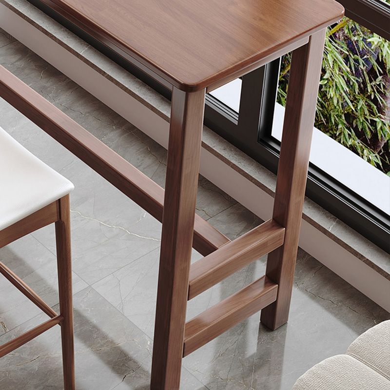 Indoor Contemporary Bar Dining Table Rectangle Trestle Wood Bar Table