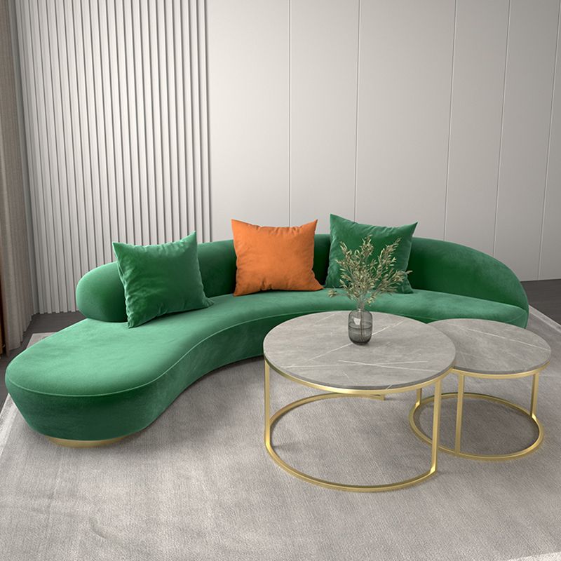 Contemporary Velvet Tuxedo Arm Sofa with Tight Back for Apartment