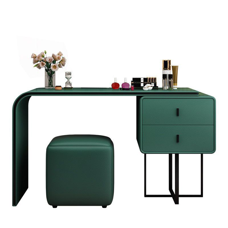 Glam Style 2-Drawer Solid Color Dressing Table Mirror Make-up Vanity