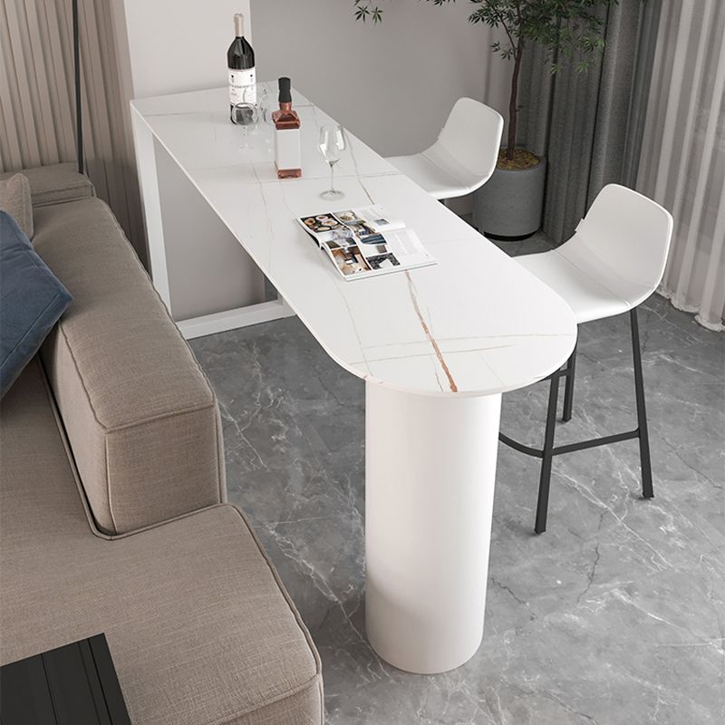 Modern 1/3 Pieces Bar Table Set Stone Counter Table with Stools for Living Room