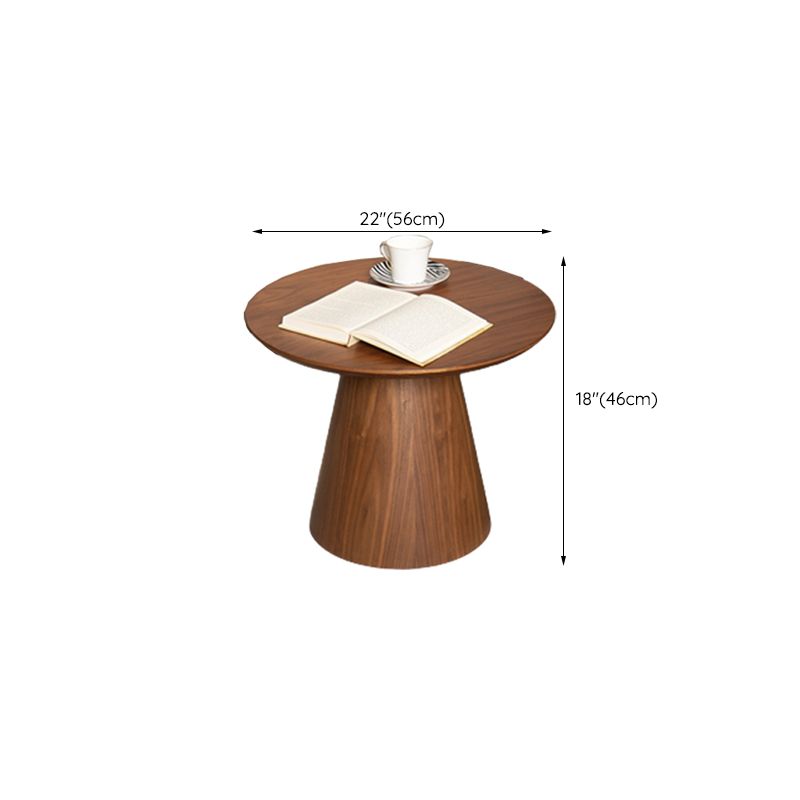 Contemporary Living Room Round Pedestal Solid Wood End Table