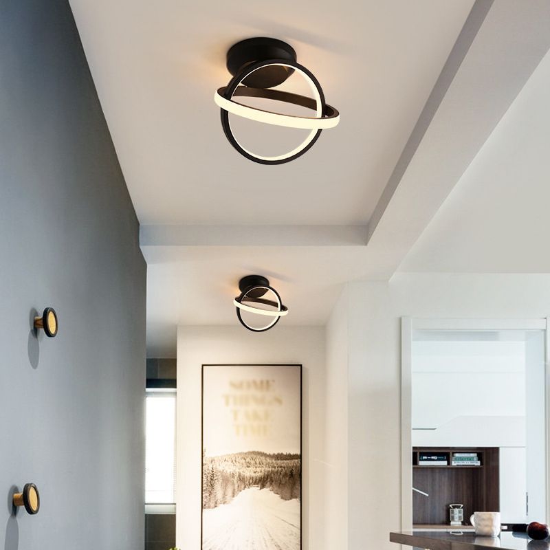 Lampada da soffitto da incasso in stile moderno con paralume rotondo a 2 luci