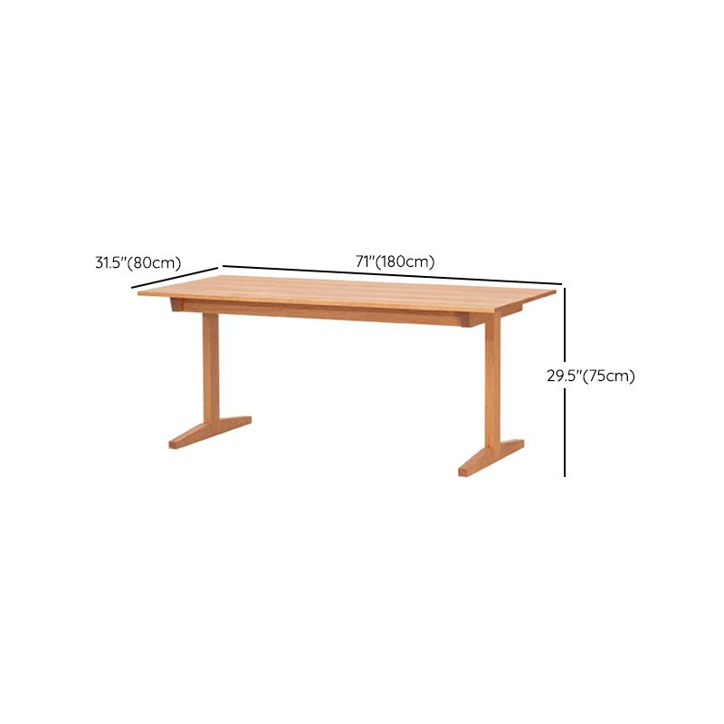 Modern Rectangle Wood Dining Table Cherry Wood Base for Dining Room