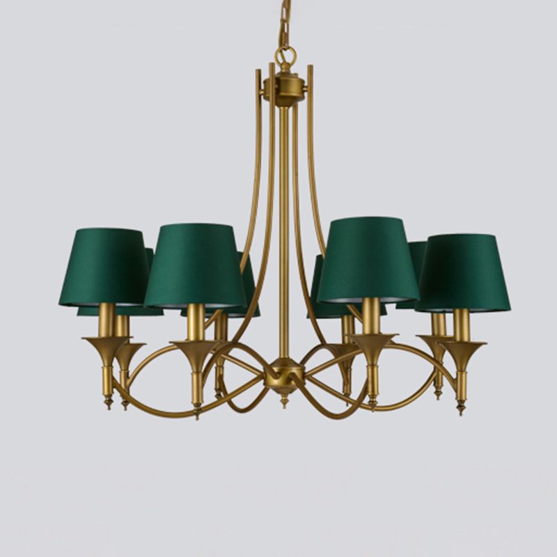Multi-Head Chandelier Lighting Fixtures Traditional Chandelier Pendant Light with Fabric Shade