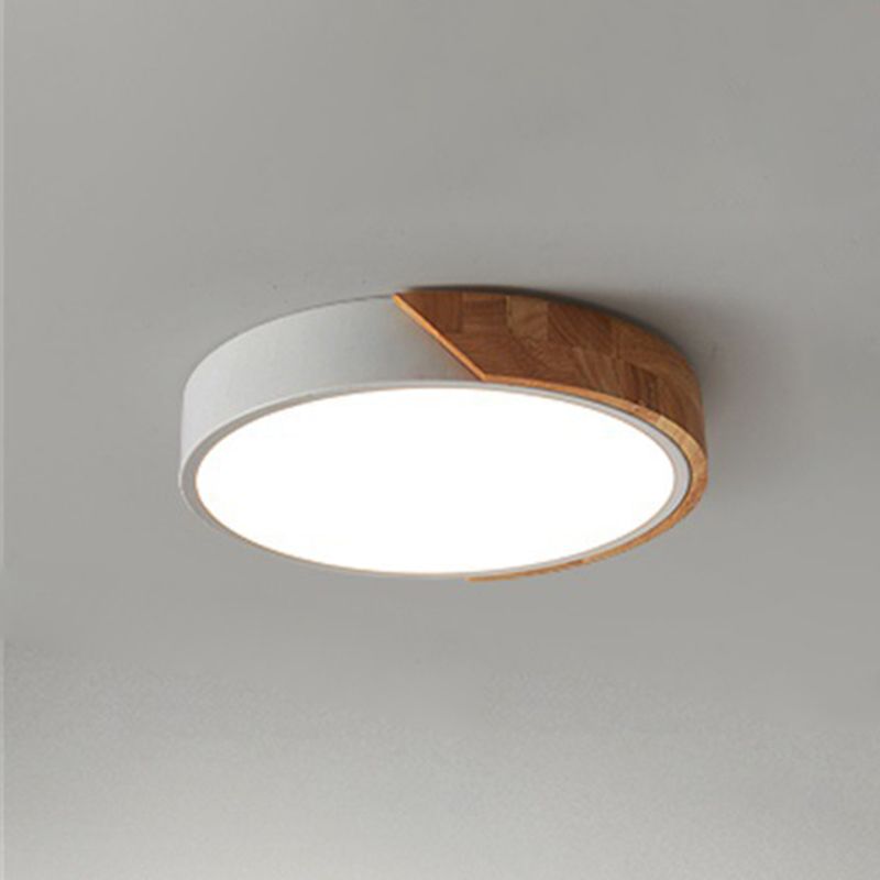 1-Light Round Flush Mount Ceiling Light Fixtures Modern Metal Led Flush Light