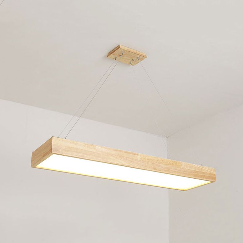 Wooden Hanging Lamp Simplicity Pendent Lighting Fixture for Meeting Room