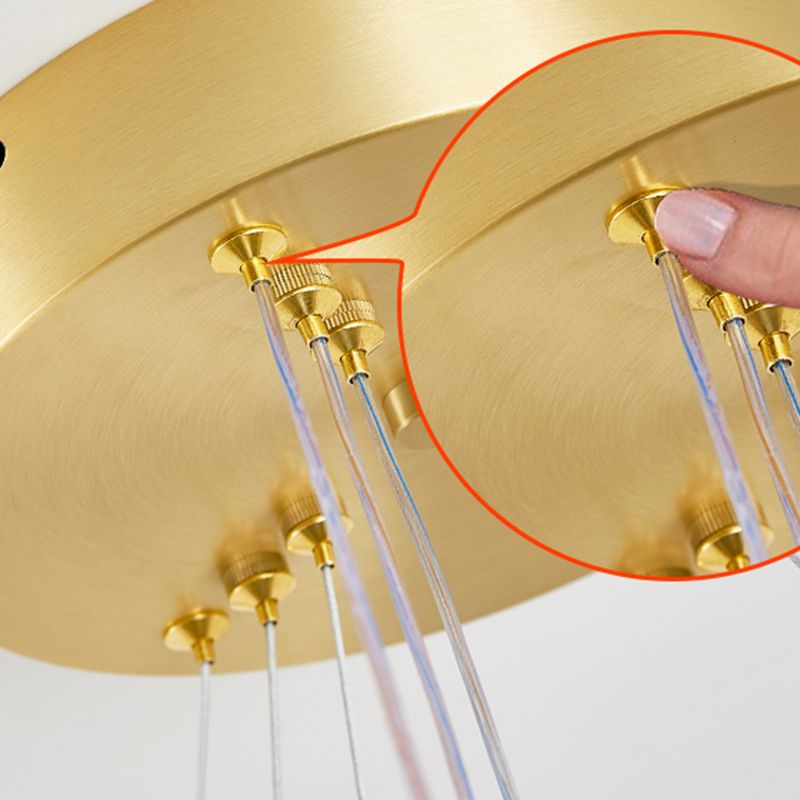 Modern Farmhouse Chandelier Multiple Rings Pendant Light Round Metal Chandelier